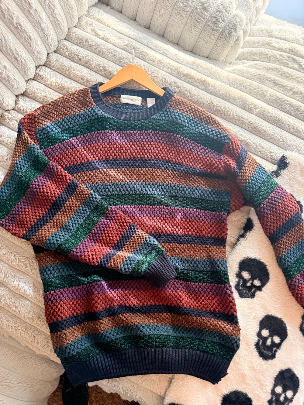 Aigner Multicolor Striped Knit Crewneck Sweater - Men's